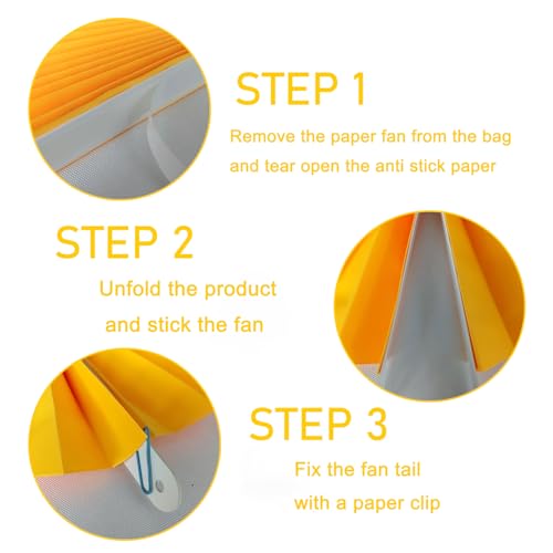 Morange Party Decorations Orange Hanging Paper Round Fans Bulk 8inch DIY (30 Count)
