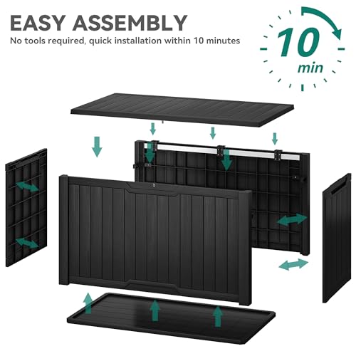 XXL 230 Gallon Large Outdoor Storage Deck Box for Patio Furniture