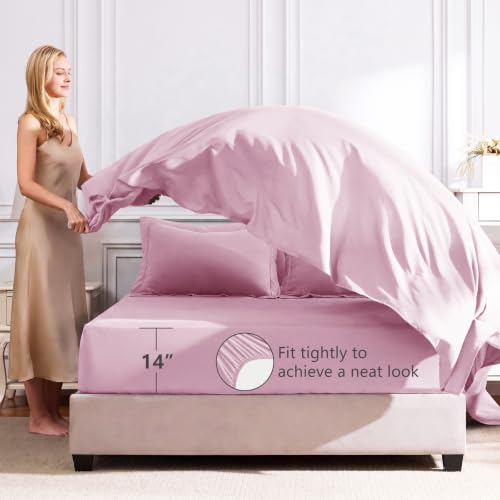 King Comforter Set 102"x90" Light Pink