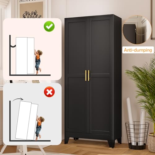 Black Pantry Storage Cabinet