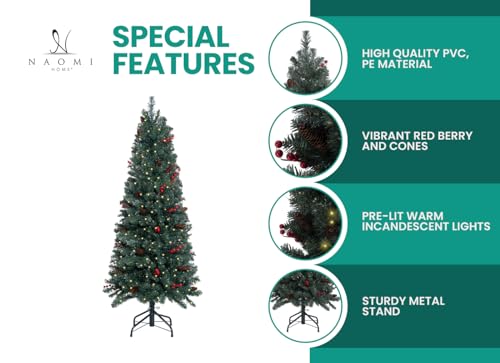 Belen 9ft Pencil Christmas Tree Prelit pre