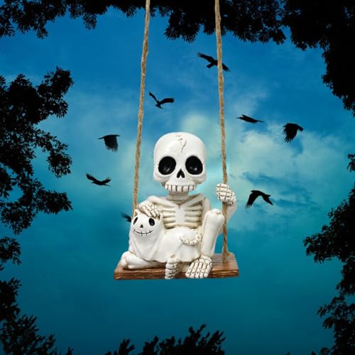 Halloween Resin Skeleton Swing Ornament