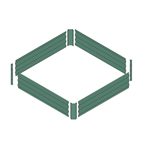 4x4x1ft Green Metal Raised Garden Bed Kit