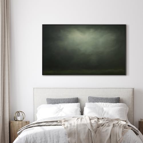 30"x60" Extra Large Framed Wall Art Moody Green Abstract Cloudscape