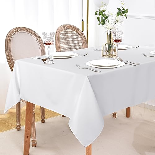 10 Pack White Rectangle Tablecloth (10 Count)