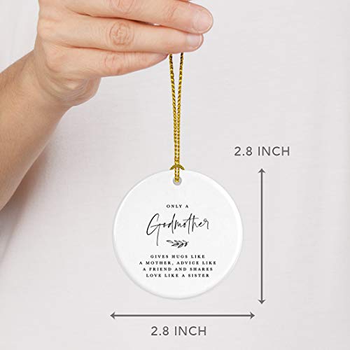 Round Ceramic Porcelain Christmas Ornament Collectible Godmother Gift