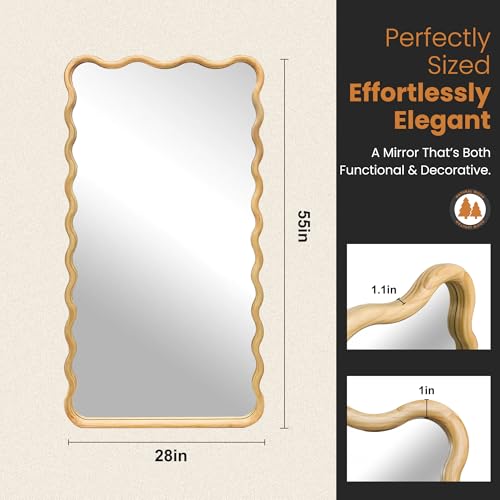 Wavy Wood Full Length Mirror