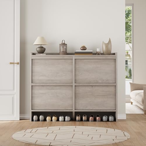 Shoe Cabinet with 4 Flip Drawers