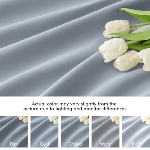 Light Blue Back Tab Blackout Curtains 52x108 Inch Long 2 Panels Set (2 Count)