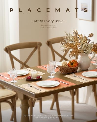 Woven Vinyl Fall Placemats Set of 8 (8 Count)