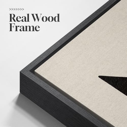 Large Framed Neutral Abstract Geometric Wall Art Set (3 Count)