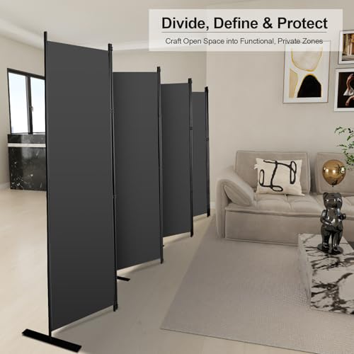8 Panel Room Dividers 6ft Tall Freestanding Privacy Screen 198'' W