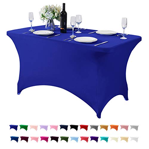 Spandex Table Cover for 4FT or 6ft or 8ft Table Universal Fitted Stretch Tablecloth for Party