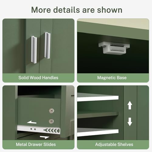 Bathroom Floor Storage Cabinet with Adjustable Shelf
