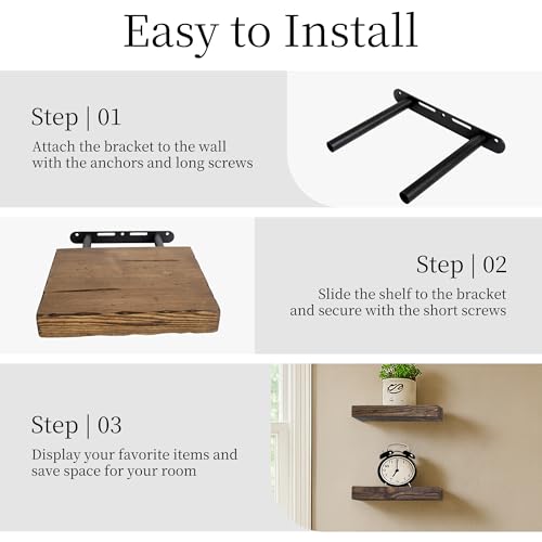Small Wood Floating Shelves for wall 8 inch (2 Count)