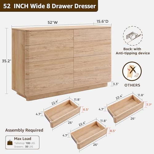 8 Drawer Dresser for Bedroom