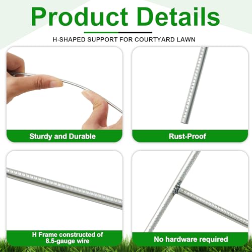 100 Pcs Yard Sign Stakes Metal 15"x10" H Frame for Outdoor Lawn (100 Count)