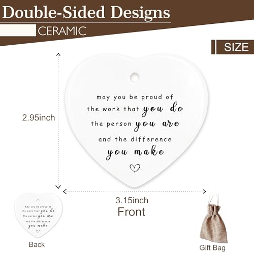 Thank You Ceramic Heart Ornament