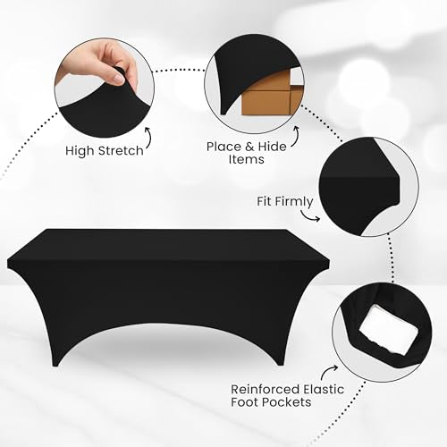 Bulk 10 Pack 8Ft Tablecloths for Hotels & Events (10 Count)