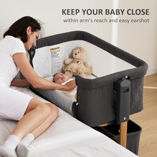 3-in-1 Baby Bassinet, Bedside Sleeper & Rocking Bassinet for Newborn