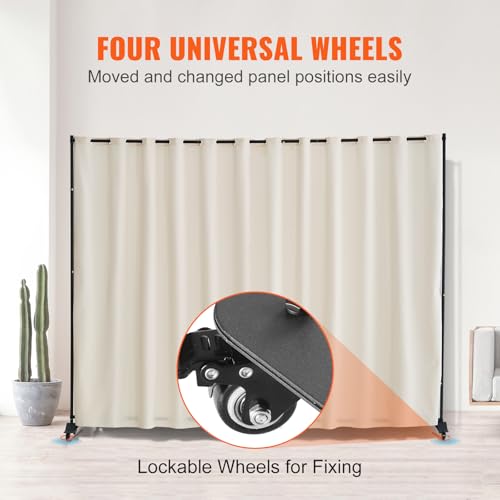 Room Divider Portable Panel Room Divider with Wheels Curtain Divider Stand