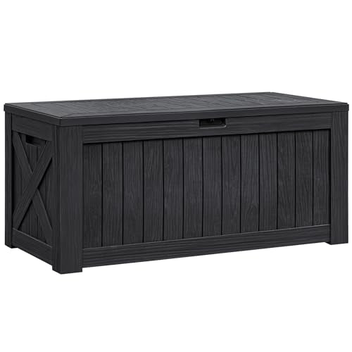 Resin Deck Box 120 Gallon Waterproof Large Outdoor Storage Box
