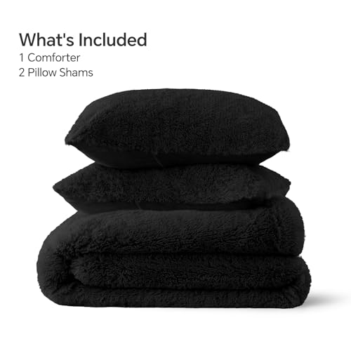 Black Fluffy Comforter Set Full