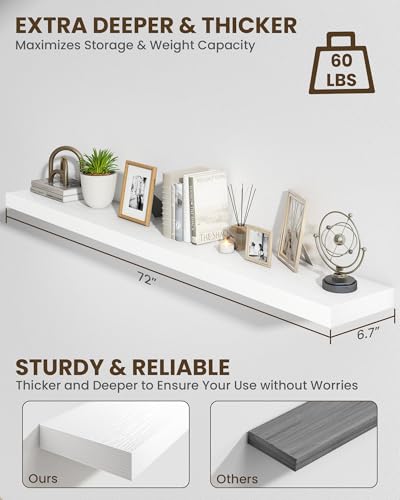 72" Floating Shelves for Wall (2 Count)
