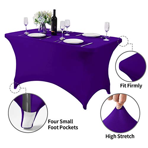 Spandex Table Cover for 4FT Table Universal Fitted Stretch Tablecloth for Party
