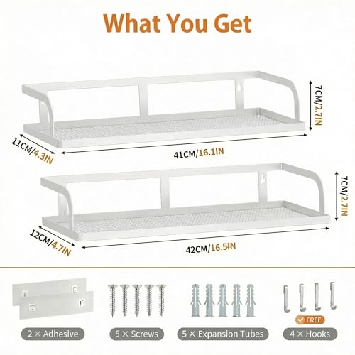 2 Pack 16.5" Extra Long Slim Hollowout Shower Caddy (2 Count)