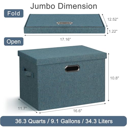 Storage Bins with Lids Fabric Closet Organizers Cubes Office Organization (3 Count)