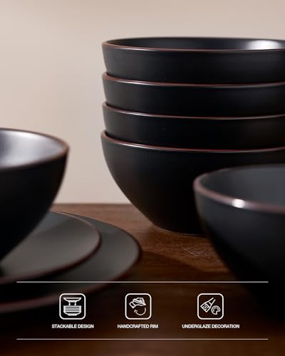Venus Stoneware Dinnerware Sets with Pasta Bowls (16 Count)