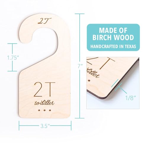 Loft Toddler Closet Dividers Durable Birch Kids Closet Organizer Timeless Etched Design for 2T (4 Count)
