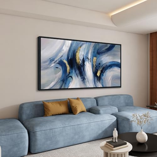 Extra Large Abstract Line Art Framed Canvas