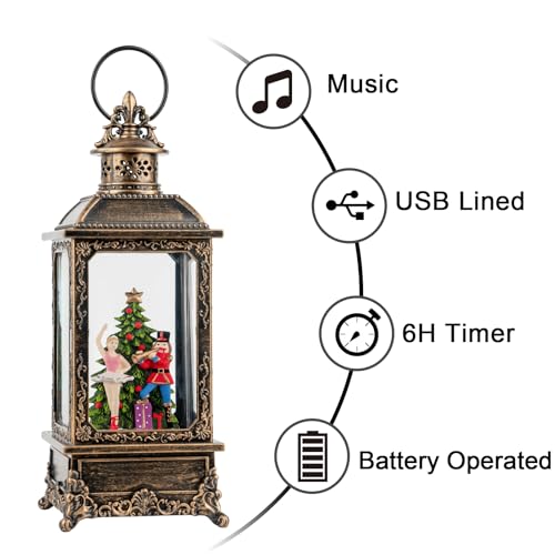 Christmas Snow Globe Nutcracker Lantern