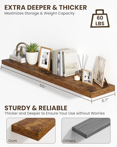 55" Floating Shelves for Wall (2 Count)
