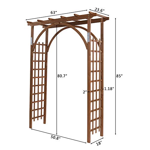 85in Wooden Arbor Garden Arch