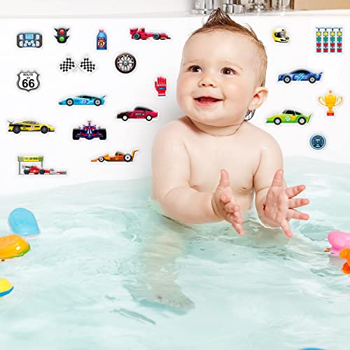23 PCS Racing Car Thick Gel Clings Car Themed Window Gel Clings Decals Stickers for Kids Toddlers and Adults Home Airplane Classroom Nursery Transportation Party Supplies Decorations Removable and (23 Count)