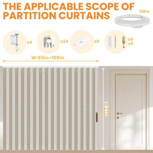 100% Blackout Room Divider Curtains Screen Partitions