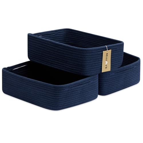 Large Shallow Organizing Baskets 15x11x5.1 Inches (3 Count)