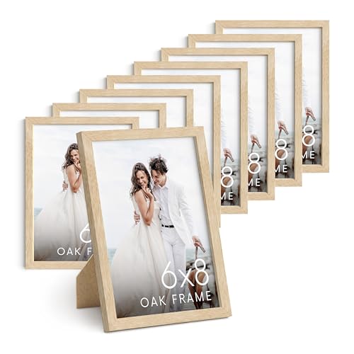 6x8 Natural Oak Wooden Picture Frame