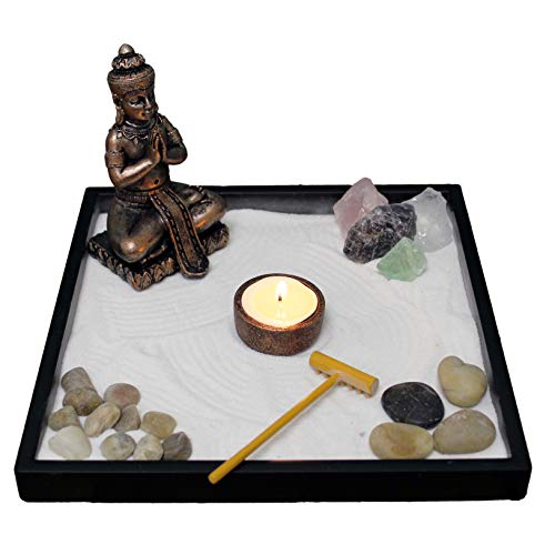 Mini Zen Garden Kit for Desk with Rake