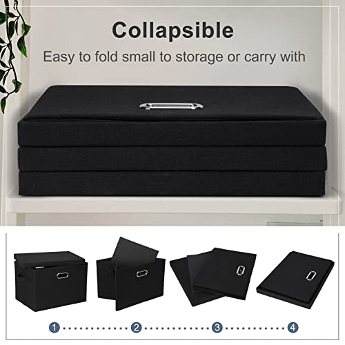 Large 17" 36 Quart Collapsible Stackable Storage Bins with Lids