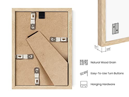 5x7 Natural Oak Wood Photo Frame Set of 15 (15 Count)