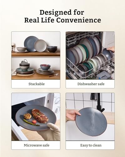 Venus Ceramic Plates and Bowls Sets (18 Count)