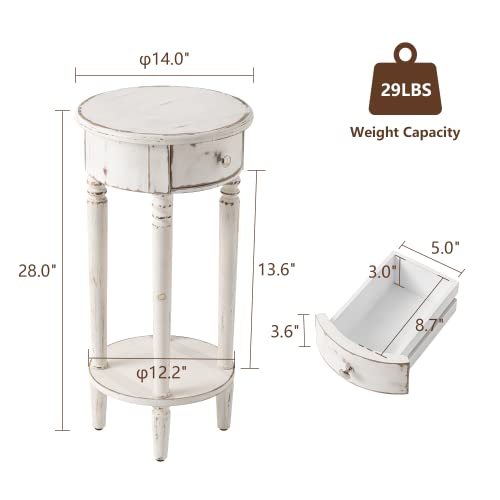 Tall End Table with Drawer