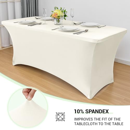 8ft Stretch Spandex Table Cover for Folding Tables (2 Count)