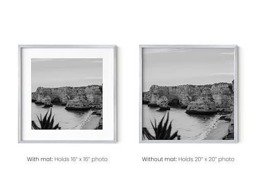 20x20 Silver Metal Picture Frames Matted to 16x16 (3 Count)