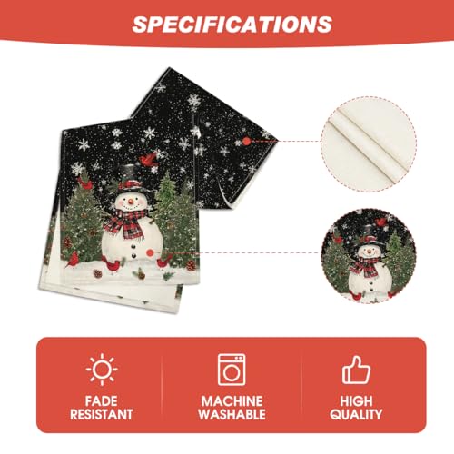 Snowman Christmas Table Runner Home Party Decor 13x36 Inch