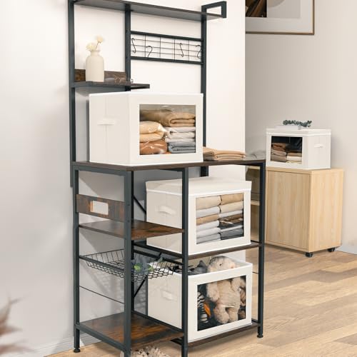 Stackable Storage Bins with Lids (6 Count)